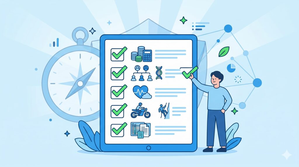 보험 가입 전 확인해야 할 5가지 체크리스트 태블릿 이미지